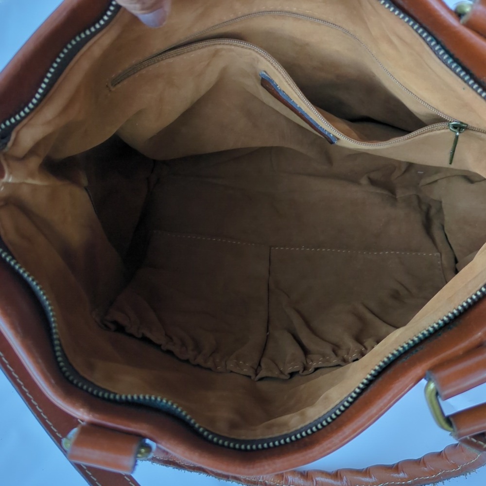 Large Carducci Brown Leather Tote Patricia Nash - Picture 9 of 15